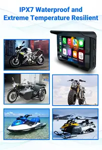 Ottocast phổ IP67 không thấm nước 5 inch màn hình cảm ứng không dây Carplay & Android tự động hiển thị cho xe máy