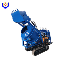 Bétonnière autochargeuse sur chenilles de 400 L, entièrement hydraulique, chargeuse de béton sur chenilles, machine de transport et de mélange tout-terrain
