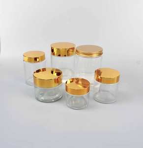 Bouteille en verre de qualité supérieure de 100 g, de qualité alimentaire, avec bouchon doré personnalisé, personnalisation possible - Product Image 1