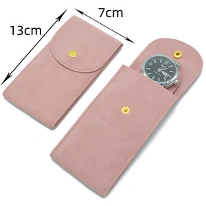 EleQueen Portable Velvet <b>Watch</b> Storage Bag Travel Case Dustproof Personalized Organizer Pouch Button Jewelry Container - Product Image 1