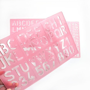 Kit de pochoirs en plastique pour scrapbooking à faire soi-même, lettres et chiffres, outils de dessin pour enfants, modèles d'alphabet, 4 pièces - Product Image 5