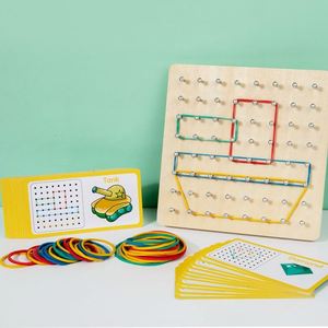 Geoboard de Madera para Niños, Juguete Educativo STEM Montessori, Educación Matemática Gráfica, Regalos Creativos para Niños y Niñas - Product Image 3