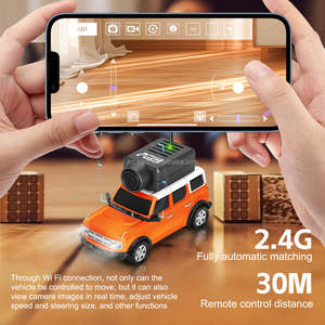 Mini <span class=keywords><strong>voiture</strong></span> RC 1/64 avec caméra HD, gyroscope 2,4 GHz, télécommande, vitesse 3 km/h, vue à la première personne (FPV), jouet de course - Product Image 1