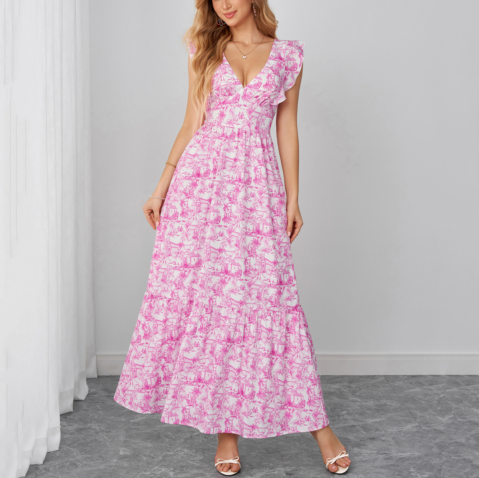 sleeveless maxi shirt dress Gilda Sleeveless Maxi Shirt Dress - Multi