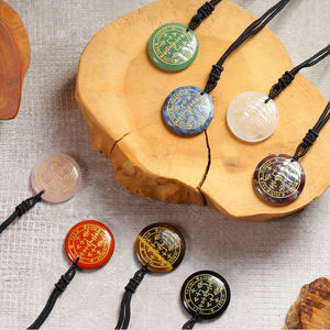 Collar con colgante tallado con símbolo de cristal Natural, collar de 7 Arcángeles para Amuleto de energía de piedra curativa Reiki - Product Image 4