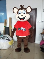 Costume de mascotte singe brun pour adulte, prix usine Blue Sky, Noël, avec T-shirt rouge, conception personnalisée, commandes OEM/ODM