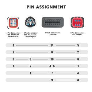 Kabel diagnostik sepeda motor, OBD2 Plug Antarmuka 3PIN 4PIN 6PIN ke Wanita kabel diagnostik sepeda motor untuk <span class=keywords><strong>Yamaha</strong></span> alat pemindai diagnostik - Product Image 4