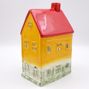 Décoration intérieure personnalisée évider sculpté <span class=keywords><strong>photophore</strong></span> bougeoir rétro en céramique de couleur vive lanterne nordique pour <span class=keywords><strong>maison</strong></span> - Product Image 3