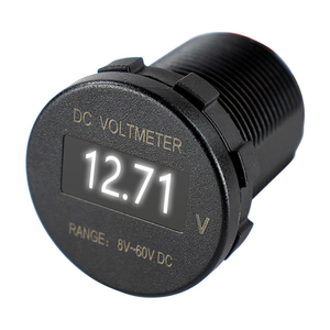 IP66 rouge bleu Orange Geen blanc affichage 60V OLED rond voltmètre cc 8-60V pour batterie compteur de tension résistant aux intempéries - Product Image 4