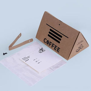 Cajas piramidales con temática de café de 12 a 20 piezas con asa, bolsas de regalo de papel para pequeños obsequios, eventos corporativos y exhibición en tiendas. - Product Image 5