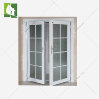 Nouveau UPVC français battant porte battante verre trempé fibre de verre PVC plastique cadre fenêtre gril conception extérieur maison horizontale