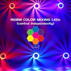 Luz <span class=keywords><strong>de</strong></span> Escenario LED 4 en 1 <span class=keywords><strong>de</strong></span> 19 x 40 W con Control DMX, Luz Móvil con Zoom Bee Eye para Discotecas, Bares, Bodas, Espectáculos, Eventos, Teatro - Product Image 5