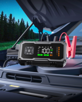 Démarreur de Voiture Portable 4-en-1 10000 mAh à Courant Élevé avec Compresseur d'Air, Pince Intelligente et Lumière LED – Booster d'Urgence – Vente en Gros
