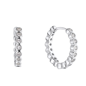 925 Sterling <b>Silver</b> Multi-Color Zircon Earrings Sweet Exquisite <b>Hoop</b> Design Rhodium Gold Plated Stackable Fine Jewelry for Women - Product Image 4