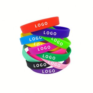 Bracelet en silicone personnalisé avec logo imprimé rouge, bracelet en caoutchouc pour la promotion et la publicité - Product Image 6