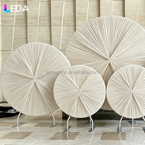 LEDA - Suministros de Decoración para Fiestas de Boda, Estilo Simple, Juego de Fondo Redondo de Aleación de Aluminio Metálico Beige - Product Image 3