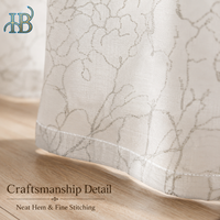 Rideau Voilage Floral Personnalisé Blanc Léger pour Salon et Chambre à Coucher – Décoration de Fenêtre