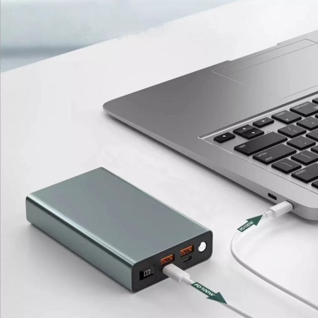 Hot Selling Portable High Power 20000|30000|40000mAh PD100W+QC22.5W Quick Charging Metal Shell 4 Output Ports Power Bank