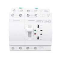 PNYUHO PYA-R63L Saklar Transfer Otomatis PC 63A 2P 3 Fasa Kapasitas Pemutusan 6kA Pengontrol ATS Ganda untuk Rumah Tangga PV Solar