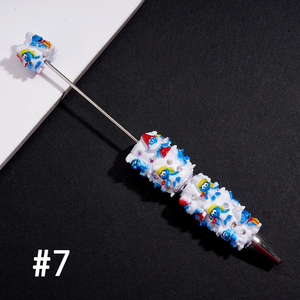 Stylo Rotatif Perlé Personnage Féerique, Design Chapeau <span class=keywords><strong>Rouge</strong></span> avec Perles Gemmes, Stylo Bille DIY à Perler pour Cadeau Étudiant, Vente en Gros - Product Image 2