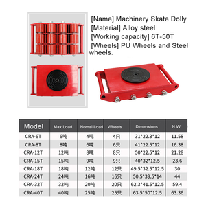 Directo de fábrica de alta resistencia Manipulación de carga Mover Equipo de carga pesada Carro de transporte Universal Maquinaria Skate <span class=keywords><strong>Dolly</strong></span> - Product Image 2