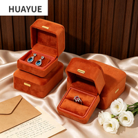 Huayue Factory Wholesale Custom Luxury Octagonal Ring Pendant Necklace Earrings Box Velvet Jewelry Packaging Box Set
