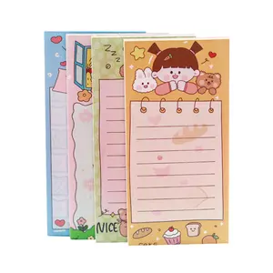 Material escolar de papelaria favorável ao ambiente, rosa, padrões adoráveis, logotipo de notas adesivas planejador para crianças