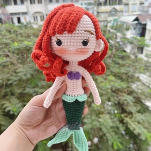 Haute qualité Crochet cadeau spécial Crochet sirène princesse poupées à la main enfant jouet en peluche tricoté sirène jouet pour bébé - Product Image 2