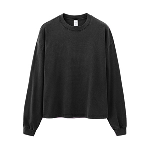 Camiseta de manga larga desgastada lavada 270GSM Boxy Fit, Estilo Vintage - Product Image 1