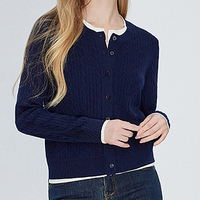 Schmal geschnittener Pullover mit Kontrastdetails, klassisch, leicht, weich, vielseitig, für Damen