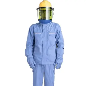 Safety Fire Proof Workwear 100% Cotton ,Fr Work Shirts And PantsCleanroom Suit, worker Safety Clothes Anti-debris Blasting