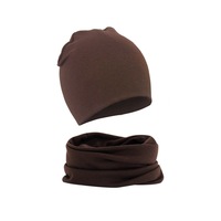 2Pcs/Set Set Topi dan Syal Rajut Custom Logo Huruf Warna Solid, Lembut, Elastis, Tahan Dingin, Dapat Disesuaikan