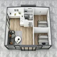 Maison mobile pliable facile à transporter, maison préfabriquée en conteneur à bas prix, petite villa de jardin amovible avec panneaux isolés