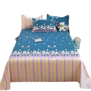 Modern 130g Thick Skin-friendly Polyester Floral/Dried Leaves Double <b>Queen</b> King Size Hotel Dormitory <b>Bed</b> <b>Sheet</b> Set Printed Flat - Product Image 2