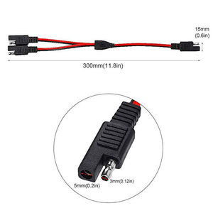 Kabel Ekstensi Daya SAE 18AWG 16AWG 1 ke <span class=keywords><strong>2</strong></span> Y Splitter Kabel Konektor SAE Kabel Adaptor Daya DC Otomotif Tahan Lama - Product Image 3