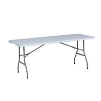180cm 6ft Portable Table À Manger Pliante En Aluminium Poignée Design Moderne pour Intérieur En Plein Air Pique-Nique Plage Camping Gym Utilisation