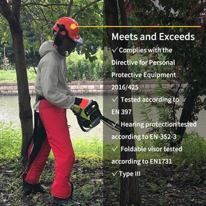 Casque de sécurité pour tronçonneuse Sturdyarmor Forestry en ABS avec visière, type III imperméable, protège-oreilles réglables pour la protection auditive - Product Image 6