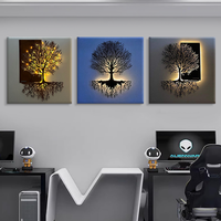 Simple plante dorée photo Art esthétique impression toile peinture 3 pièces toile décor à la maison pour salon usine impression HD