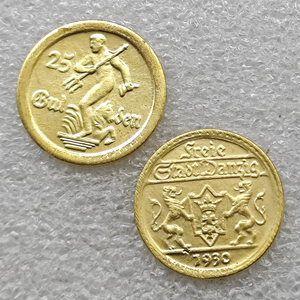 Moneda de oro de 25 guldens de Danzig de 1930, estilo antiguo, monedas conmemorativas, regalos, decoración del hogar - Product Image 1