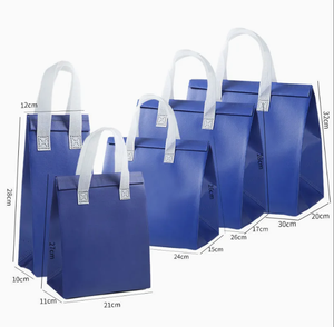 Color Non Woven Thermal Food or <b>Drinks</b> Takeaway Cooler Tote <b>Pouch</b> Lunch Thermo Insulation Cooling Doggy Bags - Product Image 2