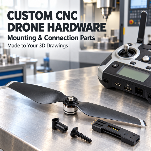 OEM Customized Drone Parts Factory Supply CNC Machining Drone Accessories Aluminium Alloy CNC Milling Turning Drone Parts
