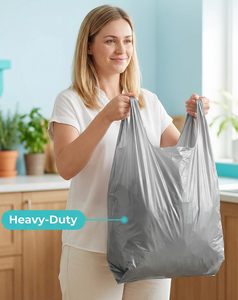 ถุงพลาสติกแบบเสื้อยืด ถุงหิ้วแบบใช้แล้วทิ้ง สำหรับร้านขายของชำและซูเปอร์มาร์เก็ต ขายส่ง - Product Image 2