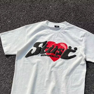 Camiseta de manga corta <span class=keywords><strong>CPFM</strong></span> X Kanye West High-Street, estampado de corazón y letras en espuma, camiseta moderna para parejas - Product Image 1