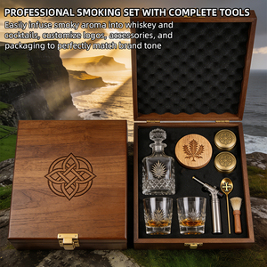 Kit de Coctelería de Madera Premium - Diseño Inspirado en el Whisky Escocés y Ahumador de Whisky - Product Image 3