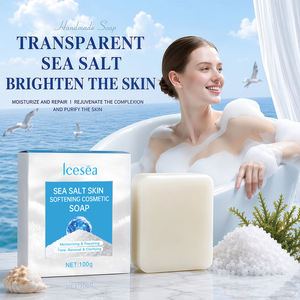 Jabón Cosmético Suavizante de Piel con Sal Marina Icesea 100g, Jabón en Barra Hidratante, Reparador, Clarificante y de Limpieza Profunda para Rostro y Cuerpo, OEM ODM - Product Image 2