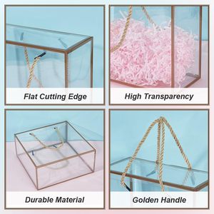 Bolsa de regalo de PVC transparente Caja de embalaje de plástico transparente Marco rígido Bolsa de mano con asa de cuerda Bolsa de almacenamiento de exhibición - Product Image 4