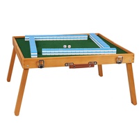 Table de Mahjong Pliante d'Extérieur Portable en Bois Massif pour Dortoir, Ensemble Compact et Écologique, Durable