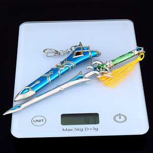 La légende de <span class=keywords><strong>Zelda</strong></span> Zora épée 22CM gainée entièrement en métal à collectionner décor de bureau épée porte-clés arme modèle enfants épée acier - Product Image 6