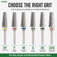 Foret à ongles en carbure de tungstène 5-en-1 à coupe croisée OEM ODM, accessoires professionnels pour ponceuse à ongles, grain moyen, certifié CE, fabricant
