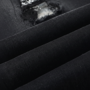 กางเกงยีนส์เดนิมทรงตรงเอวกลางสไตล์วินเทจสตรีทแวร์ฮิปฮอป Y2K ผ้าถักฟอกสีแบบสโตนวอช ตัดเย็บอย่างประณีต - Product Image 1